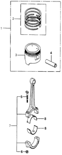 1983 Honda Accord Piston - Connecting Rod Diagram