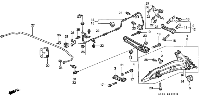 2000 Honda Civic Rear Lower Arm Diagram