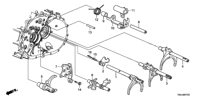 2019 Honda Civic MT Shift Fork - Shift Holder Diagram