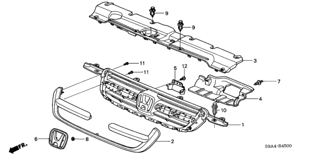 2004 Honda CR-V Clip, Bumper Seal Diagram for 90116-SP0-003