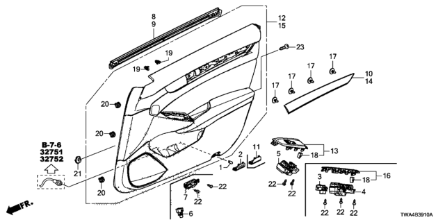 2018 Honda Accord Hybrid Panel, L. Ornament *NH1060L* (Paint) (GUNMETAL) Diagram for 83551-TVA-A01ZA