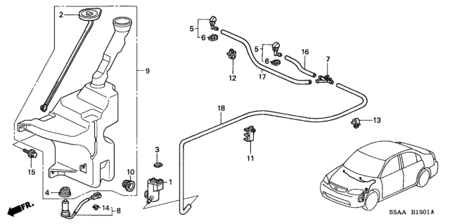 2004 Honda Civic Windshield Washer Diagram 2