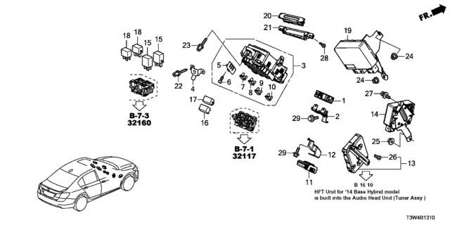 2015 Honda Accord Hybrid Box Assembly, Fuse (Rewritable) Diagram for 38200-T3W-A03