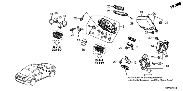 2015 Honda Accord Hybrid Unit Assy,HFT(Blu Diagram for 39770-T3W-A51