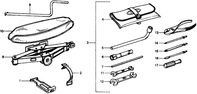 1977 Honda Civic Spanner (14X17) Diagram for 99001-14170