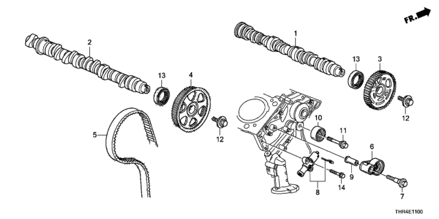 2019 Honda Odyssey Camshaft, Front Diagram for 14100-5MR-A00