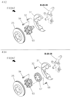 1999 Honda Passport Front Hub - Rotor Diagram 2