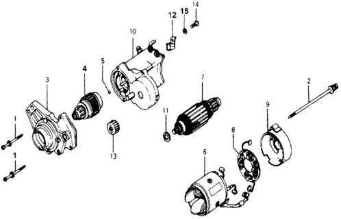 1978 Honda Accord Starter Motor Components Diagram 1