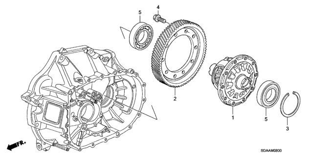 2007 Honda Accord MT Differential (L4) Diagram