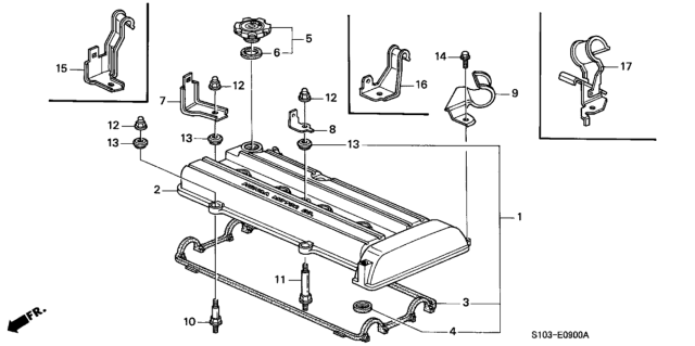 2000 Honda CR-V Cylinder Head Cover Diagram