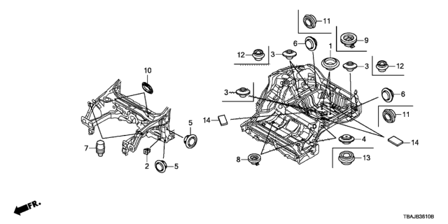 2019 Honda Civic Grommet (Front) Diagram