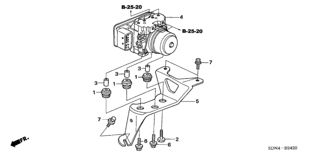 2006 Honda Accord TCS - Vsa Modulator Diagram