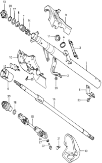 1979 Honda Prelude Hold B, Steering Column Diagram for 53215-692-000