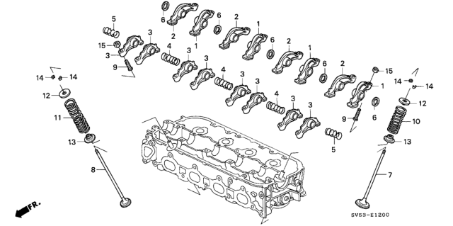 1994 Honda Accord Rocker Arm - Valve Diagram