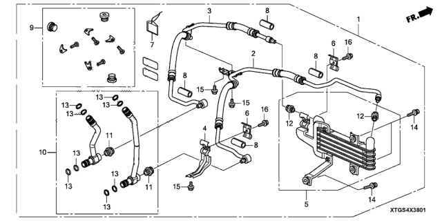 2020 Honda Passport Trailer Hitch - ATF Cooler (9AT - AWD Only) Diagram