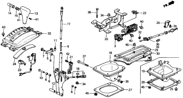 1989 Honda Civic 4 Door LX KA 4AT Select Lever Diagram