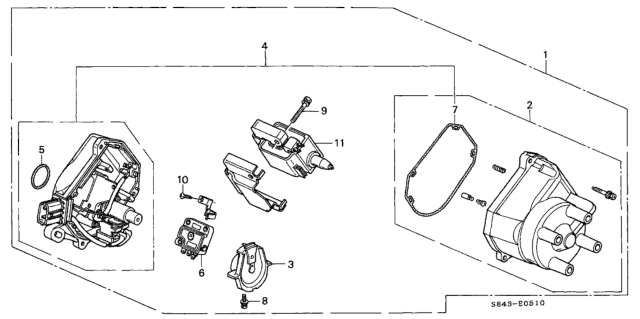 2001 Honda Accord Distributor (Hitachi) (L4) Diagram