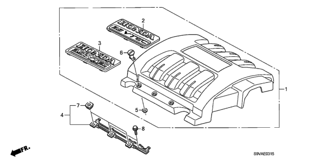 2008 Honda Pilot Intake Manifold Cover Diagram