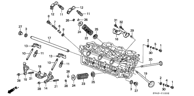 1997 Honda Accord Valve - Rocker Arm (Front) (V6) Diagram