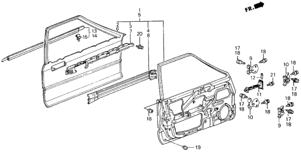 1986 Honda Civic Front Door Panels Diagram