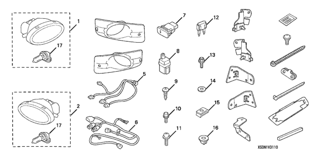 2007 Honda Accord 2 Door LXV6 KA 5AT Foglight Kit Diagram