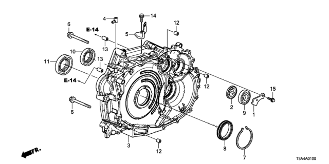 2015 Honda Fit AT Torque Converter Case Components Diagram