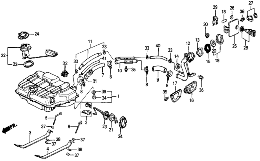 1986 Honda Civic Meter Unit, Fuel (Denso) Diagram for 37800-SB6-014