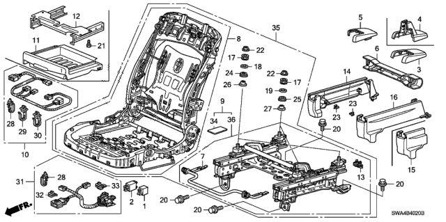 2007 Honda CR-V Lever, FR. Seat Cushion Slide Diagram for 81139-SNA-A01