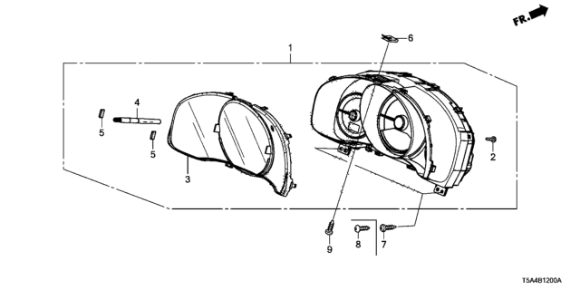 2018 Honda Fit Meter Assembly, Combination (Rewritable) Diagram for 78100-T5A-A91