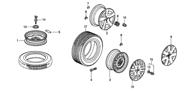 2004 Honda Civic Cap, Aluminum Wheel Center Diagram for 44732-S2G-000