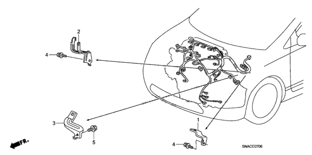 2011 Honda Civic Engine Wire Harness Stay (2.0L) Diagram