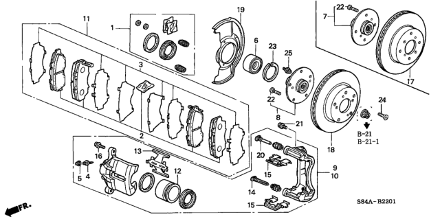 2002 Honda Accord Front Brake Diagram