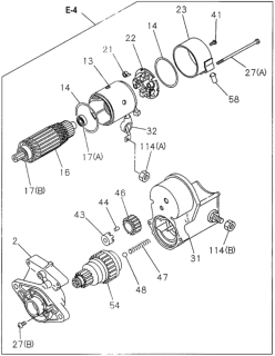 1995 Honda Passport Case, Pinion Starter Diagram for 8-94381-935-0