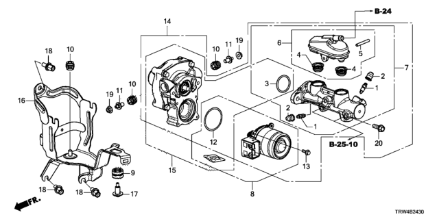 2021 Honda Clarity Plug-In Hybrid Tandem Motor Cylinder Diagram