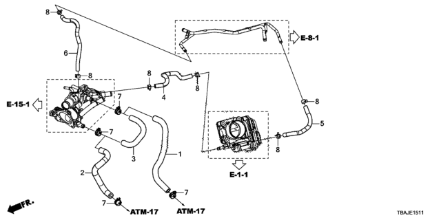 2018 Honda Civic Water Hose (2.0L) Diagram