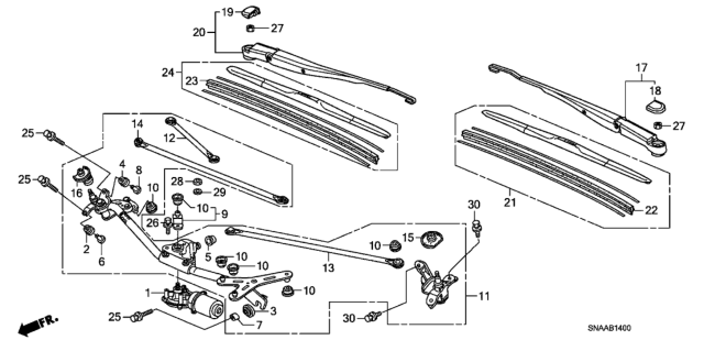 2009 Honda Civic Front Windshield Wiper Diagram