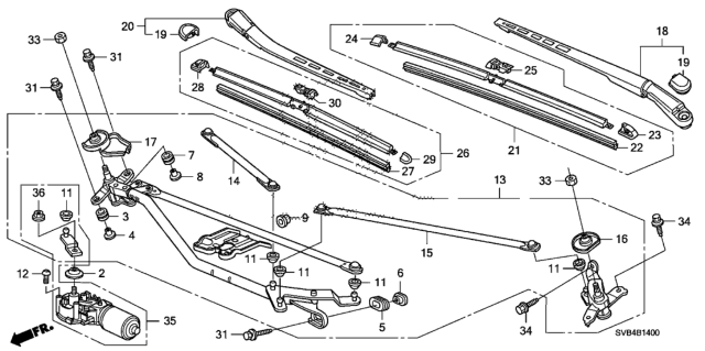 2011 Honda Civic Front Windshield Wiper Diagram