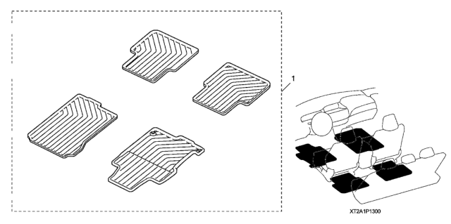 2016 Honda Accord All Season Floor Mats Diagram