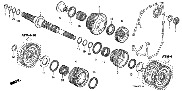2011 Honda Accord Gear, Secondary Shaft Third Diagram for 23455-R90-A00