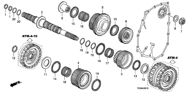 2008 Honda Accord AT Secondary Shaft (L4) Diagram