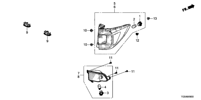 2021 Honda Passport Taillight - License Light Diagram