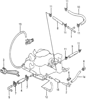 1980 Honda Prelude 2 Door ** KL HMT Fuel Tubing Diagram