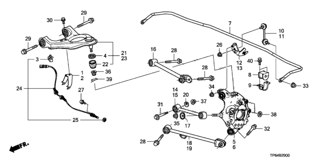 2010 Honda Crosstour Arm, Left Rear (Upper) Diagram for 52520-TA0-A02