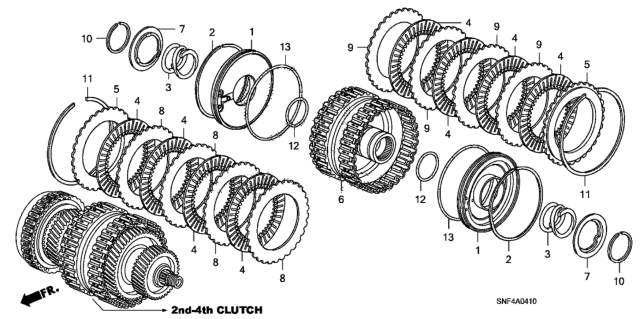 2007 Honda Civic 4 Door GX KA 5AT Clutch (2nd-4th) Diagram