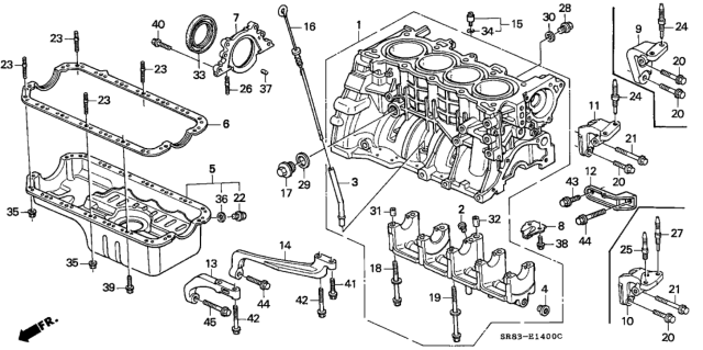 1993 Honda Civic Pan, Oil Diagram for 11200-P08-000