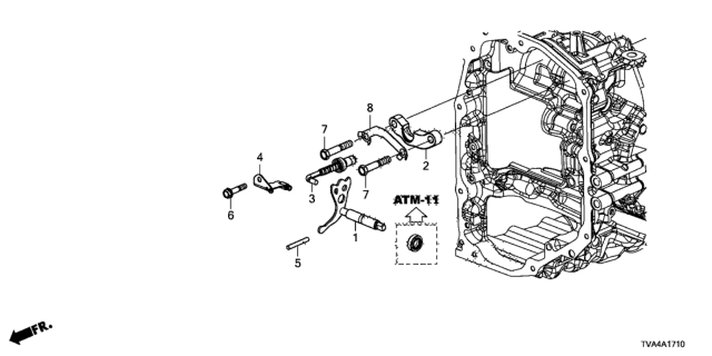 2018 Honda Accord Rod, Parking Brake Diagram for 24550-5MX-A00