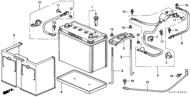 1998 Honda CR-V Battery Diagram