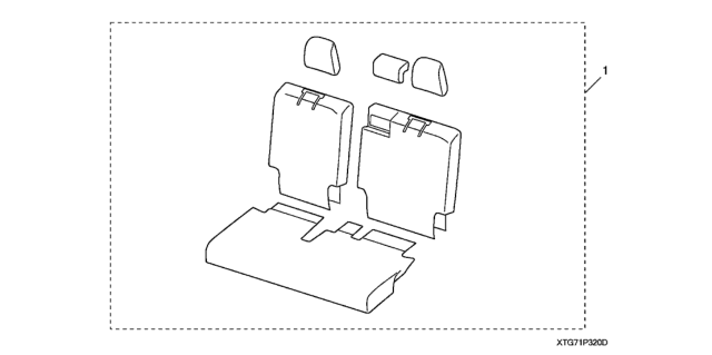 2018 Honda Pilot Seat Covers (3RD Row) Diagram