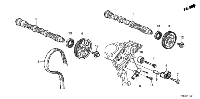 2012 Honda Odyssey 5 Door LX KA 5AT Camshaft - Timing Belt Diagram