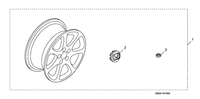 2011 Honda Civic Alloy Wheel (16") Diagram